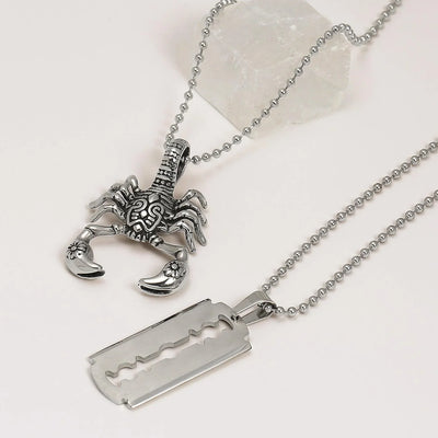 Scorpion Tribal Zodiac Pendant Black Stainless Steel Pendant Necklaces - Bling Jewelry