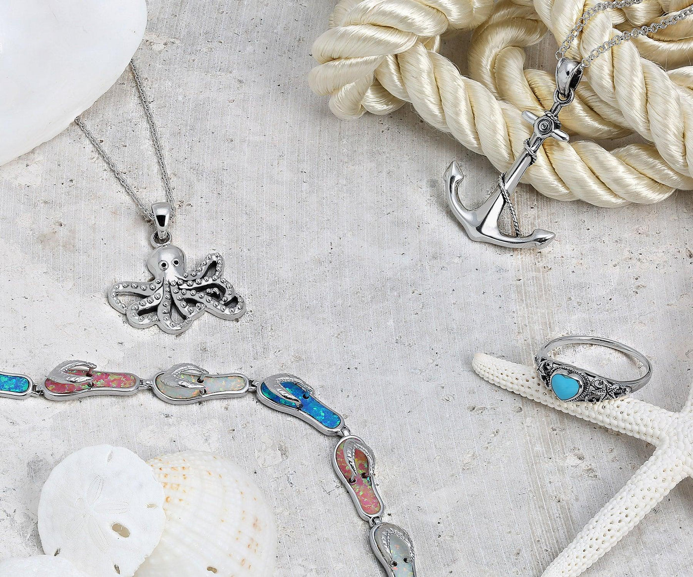 Nautical Ocean Marine Life Squid Octopus Pendant Necklace in Sterling Silver - Bling Jewelry
