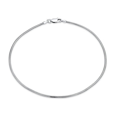 Plain Snake Chain Anklet Ankle Bracelet .925 Sterling Silver 9 Inch - Bling Jewelry