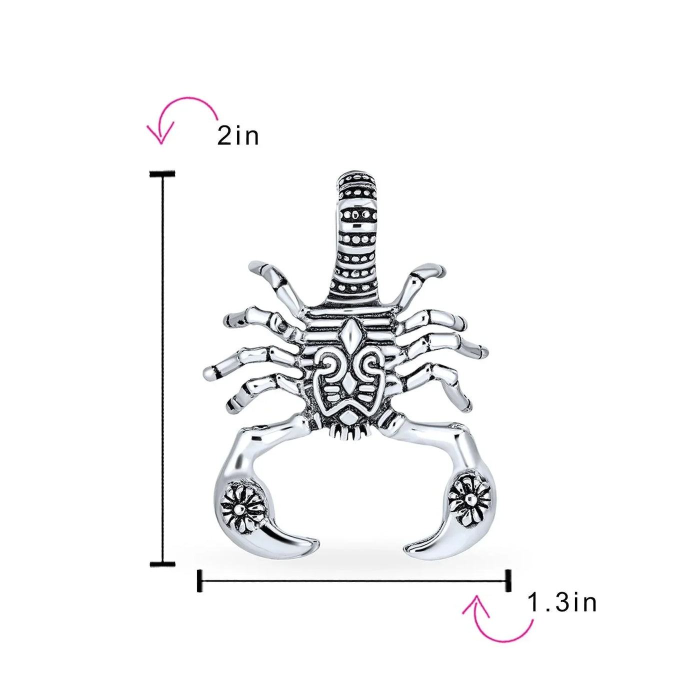 Scorpion Tribal Zodiac Pendant Black Stainless Steel Pendant Necklaces - Bling Jewelry