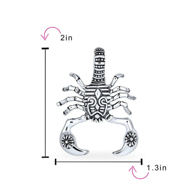 Scorpion Tribal Zodiac Pendant Black Stainless Steel Pendant Necklaces - Bling Jewelry