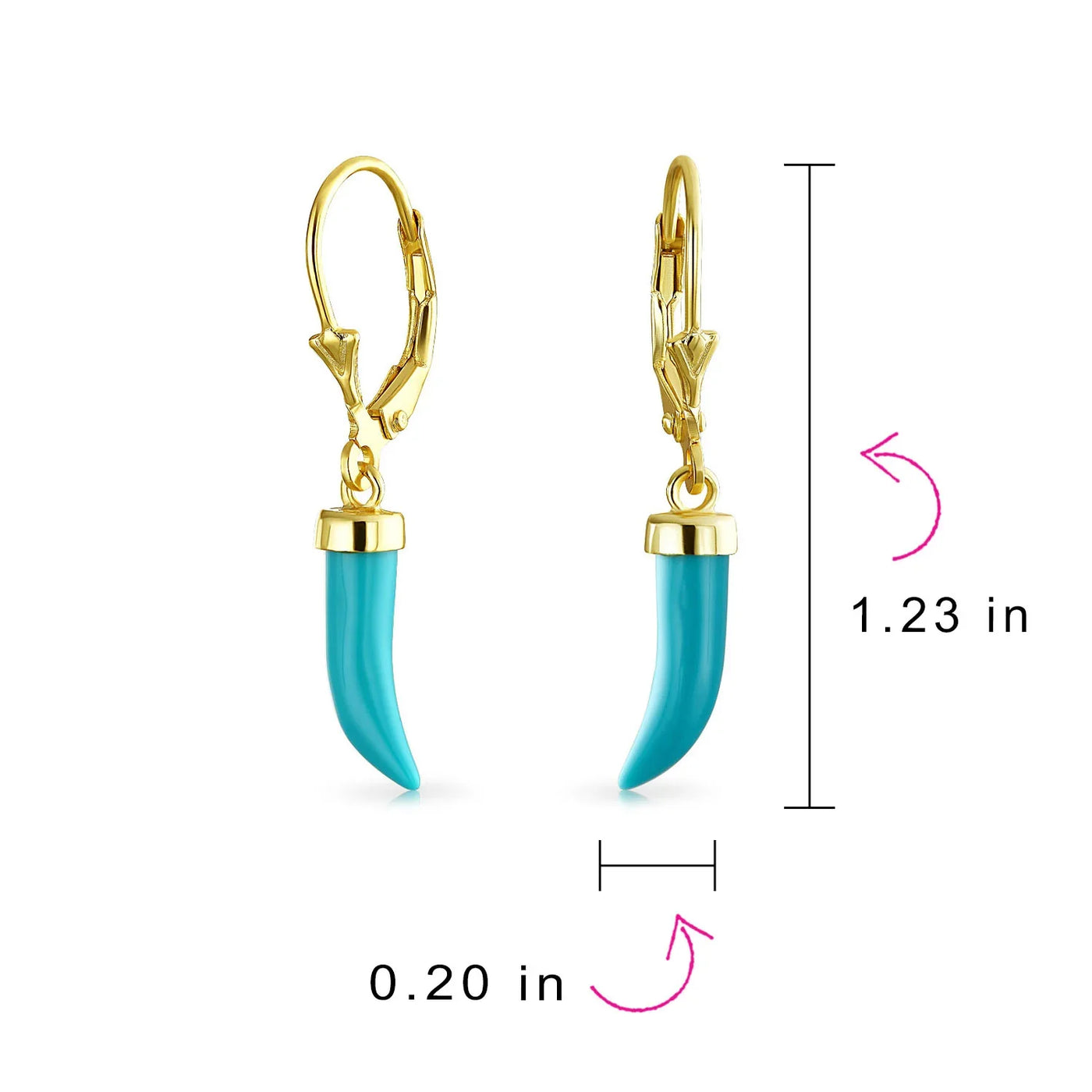 Italian Cornicello Chili Pepper Dangle Gemstone Earrings Gold Plated Silver - Bling Jewelry
