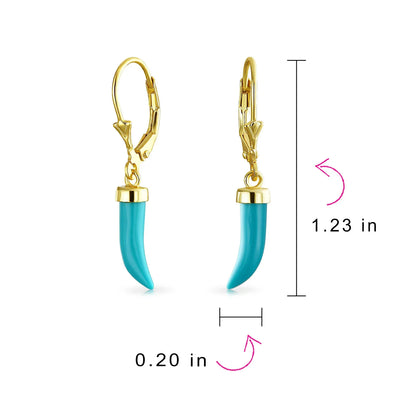 Italian Cornicello Chili Pepper Dangle Gemstone Earrings Gold Plated Silver - Bling Jewelry
