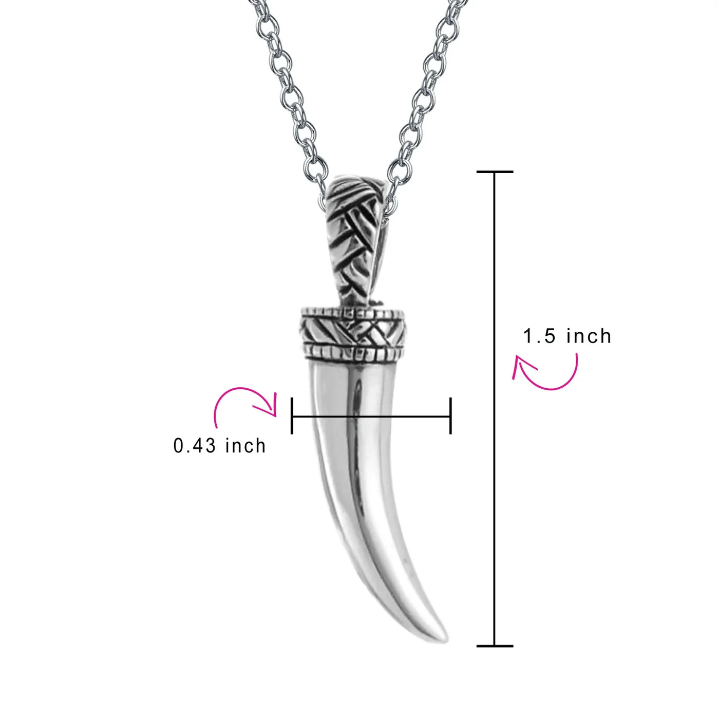 Italian Horn Pendant Necklace Sterling Silver with Chain Protection Amulet - Bling Jewelry