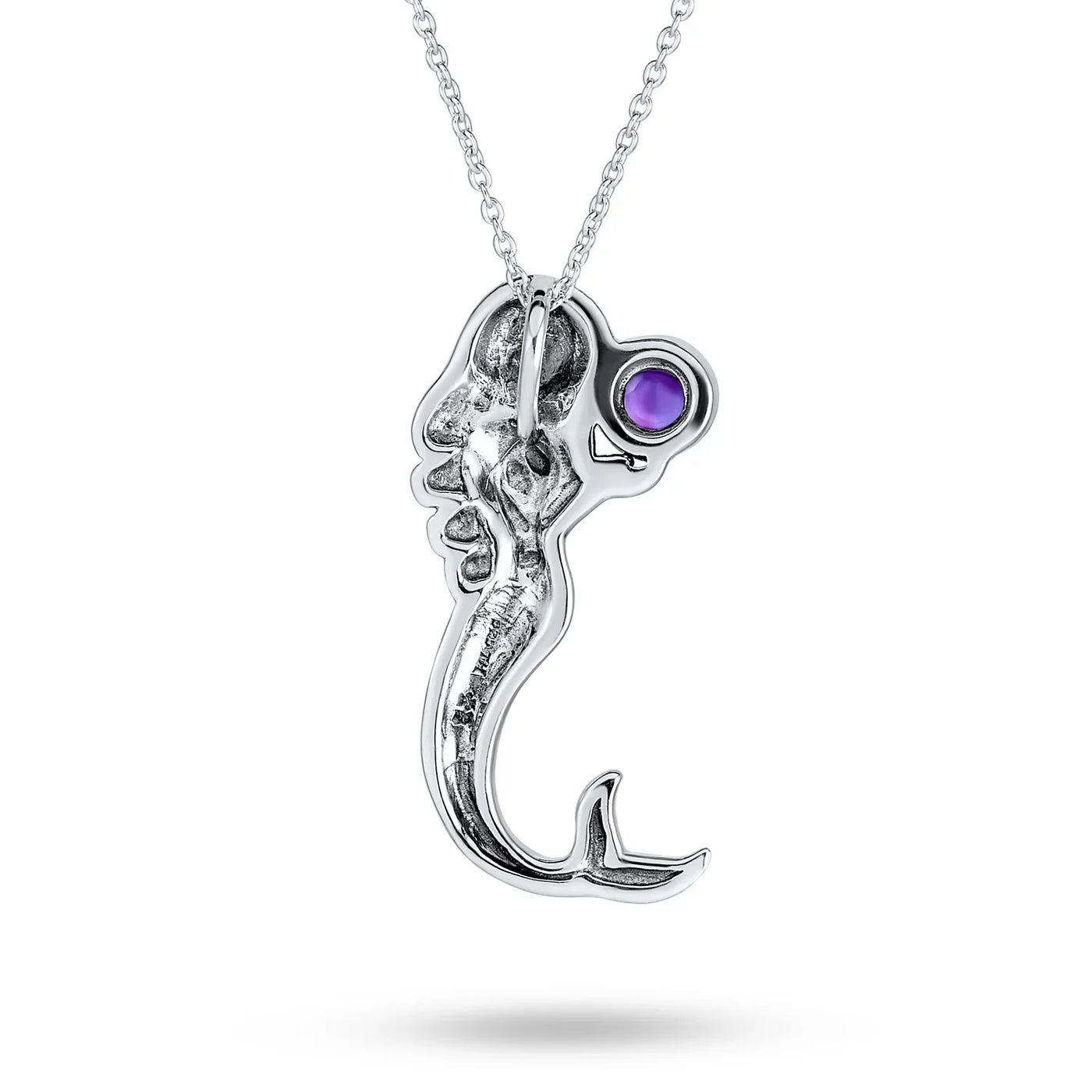 Nautical CZ Celtic Knot Mermaid Pendant Necklace Sterling Silver Color Changing - Bling Jewelry