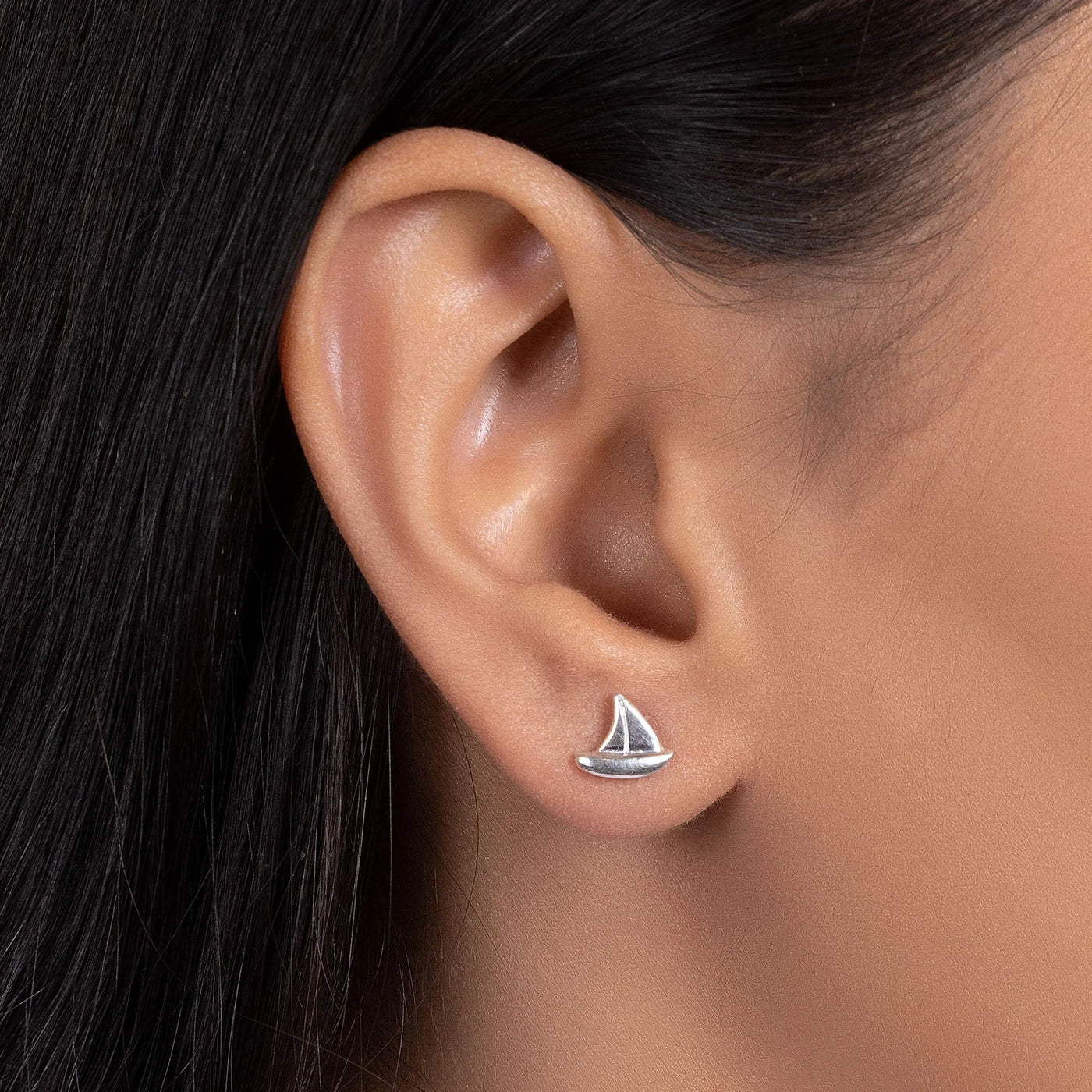 Bling Sterling Silver Sailboat Stud Earrings for Sea Lovers and Ocean Vacations - Bling Jewelry