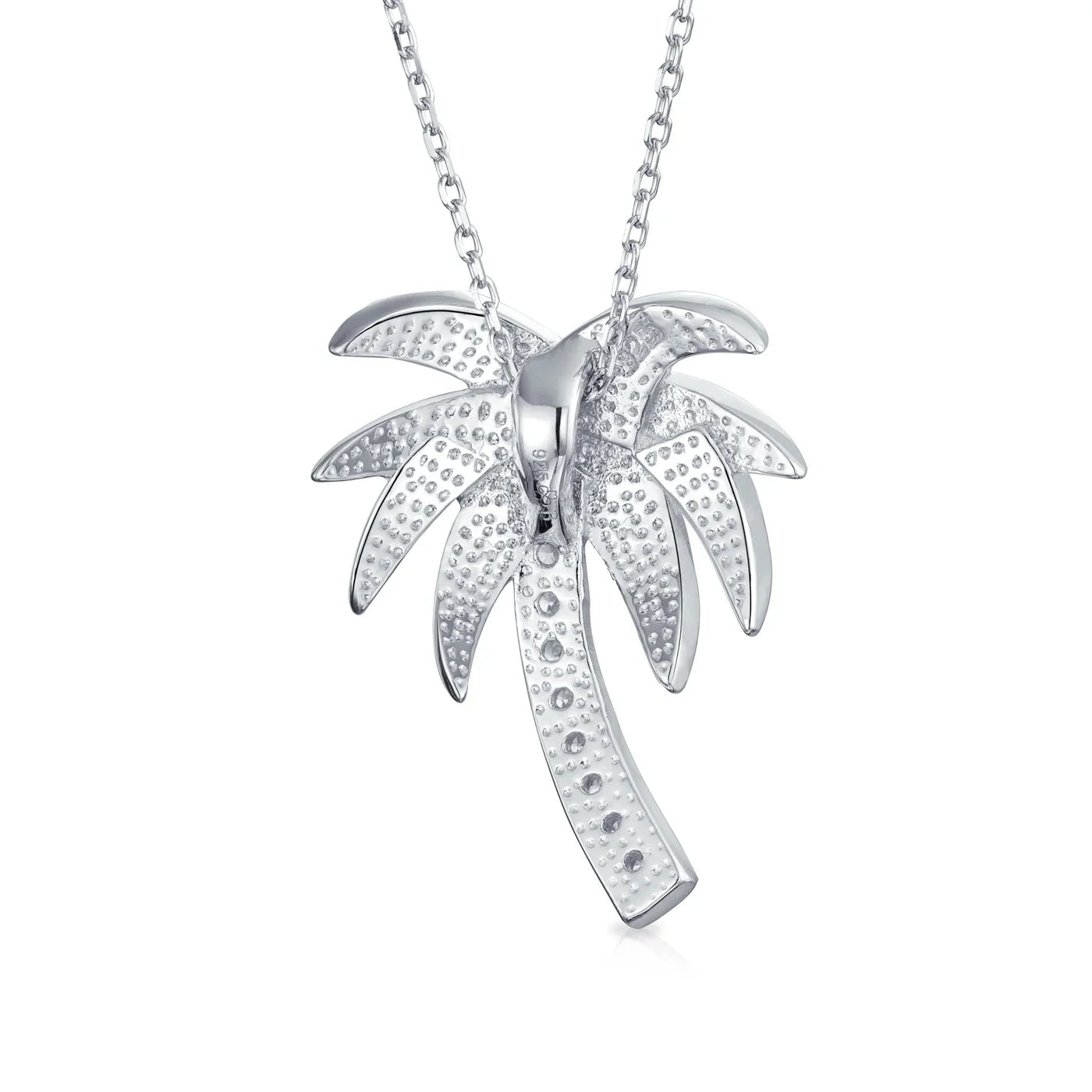 Nautical Tropical Opal Palm Tree Pendant Necklace in Sterling Silver - Bling Jewelry