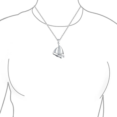 Bling Sterling Silver Nautical Sailboat Pendant Necklace for Sea Lovers - Bling Jewelry