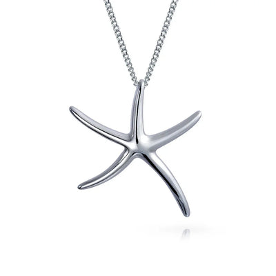 Hawaii Ocean Starfish Pendant Necklace in Sterling Silver for Teens - Bling Jewelry