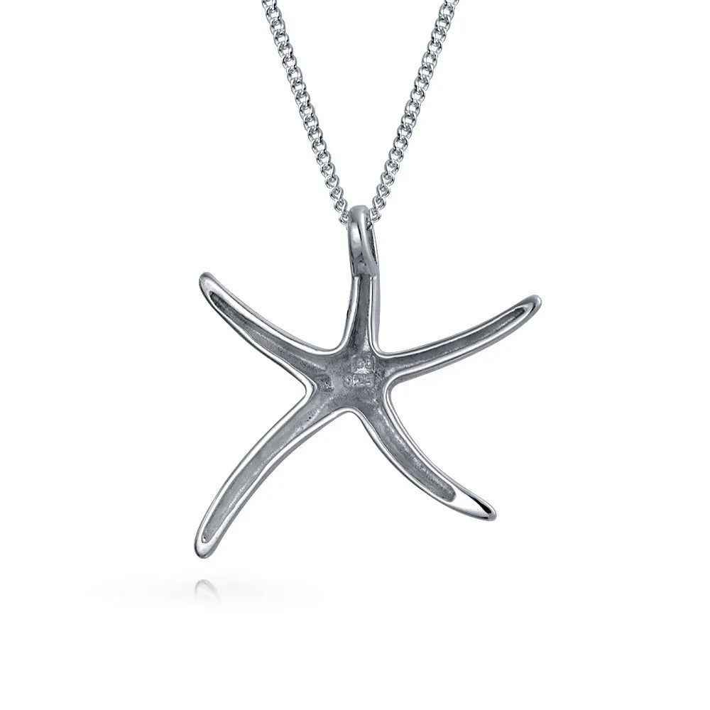 Hawaii Ocean Starfish Pendant Necklace in Sterling Silver for Teens - Bling Jewelry