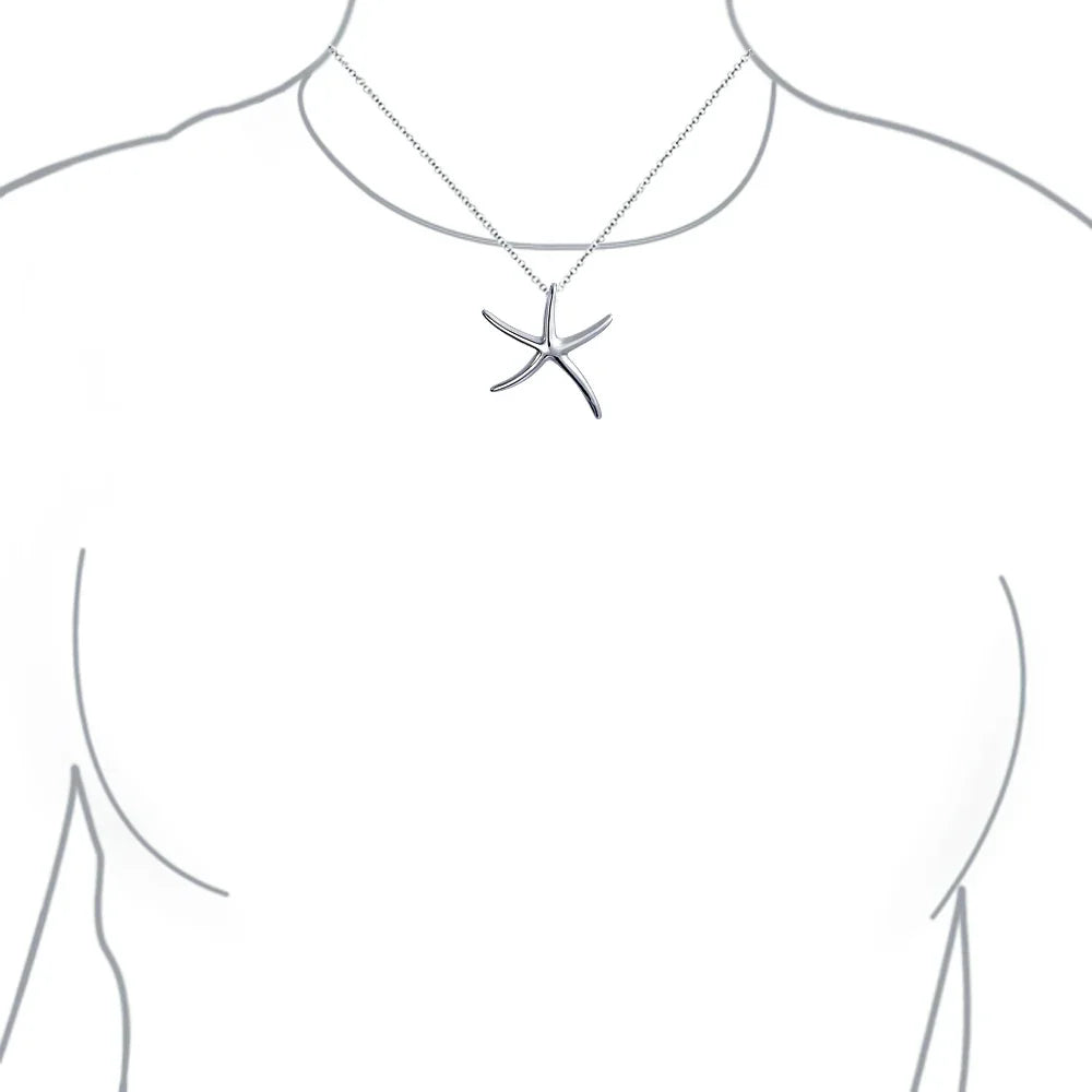Hawaii Ocean Starfish Pendant Necklace in Sterling Silver for Teens - Bling Jewelry