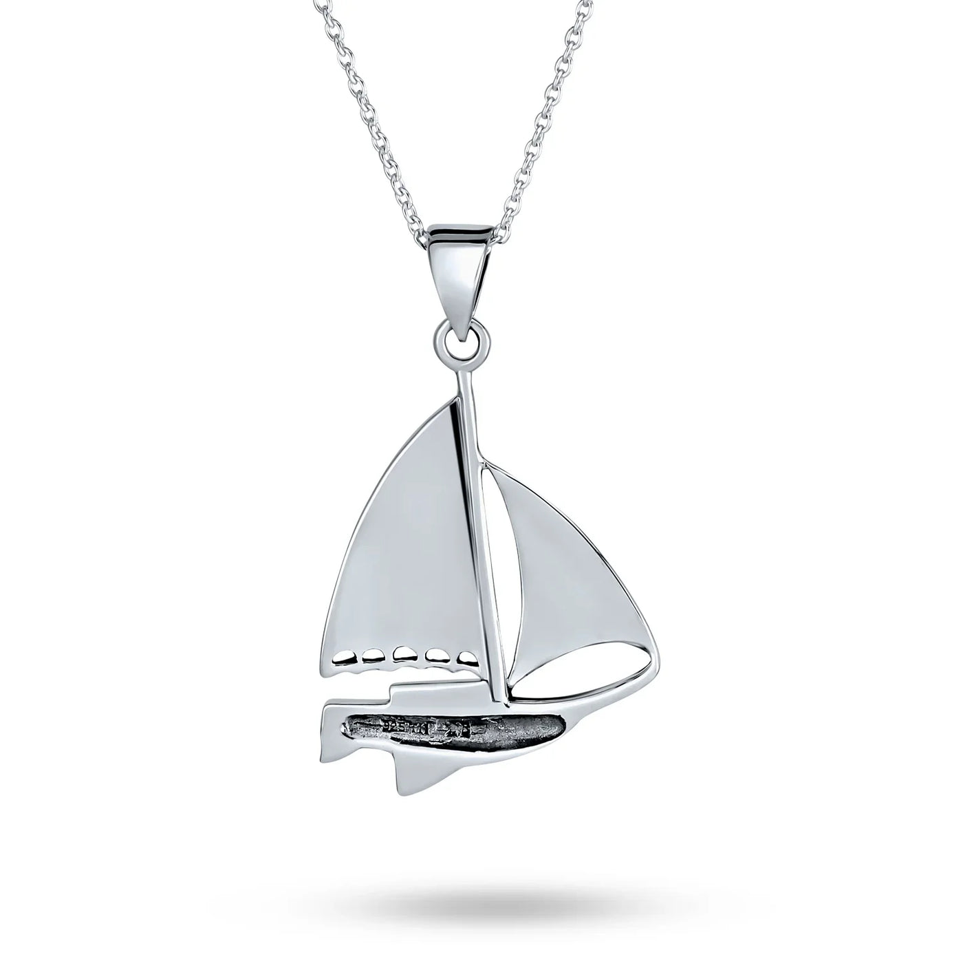 Bling Sterling Silver Nautical Sailboat Pendant Necklace for Sea Lovers - Bling Jewelry