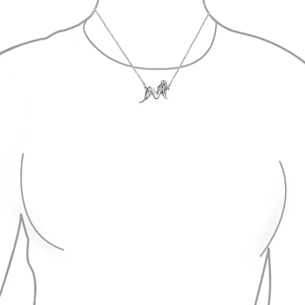 Nautical Sea Siren Pendant Necklace in Oxidized Sterling Silver - Bling Jewelry