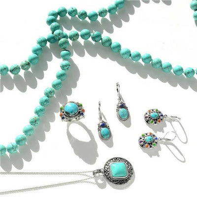 Western Jewelry Multicolor Dangle Gemstone Earrings Sterling Silver Lever Back - Bling Jewelry