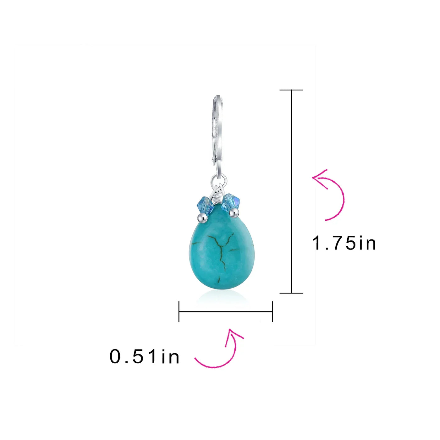 Boho Dangle Gemstone Earrings with Pear Shape Crystal and Turquoise Teardrop - Bling Jewelry